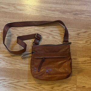 Fossil Brown Leather Crossbody Bag